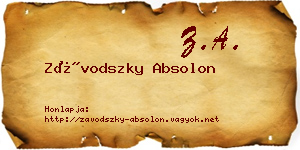Závodszky Absolon névjegykártya
